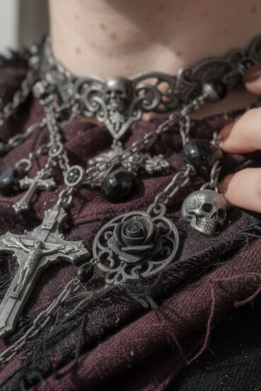 explorez notre sélection unique de bijoux fantaisie gothique à petits prix pour ajouter une touche mystérieuse et élégante à votre look.