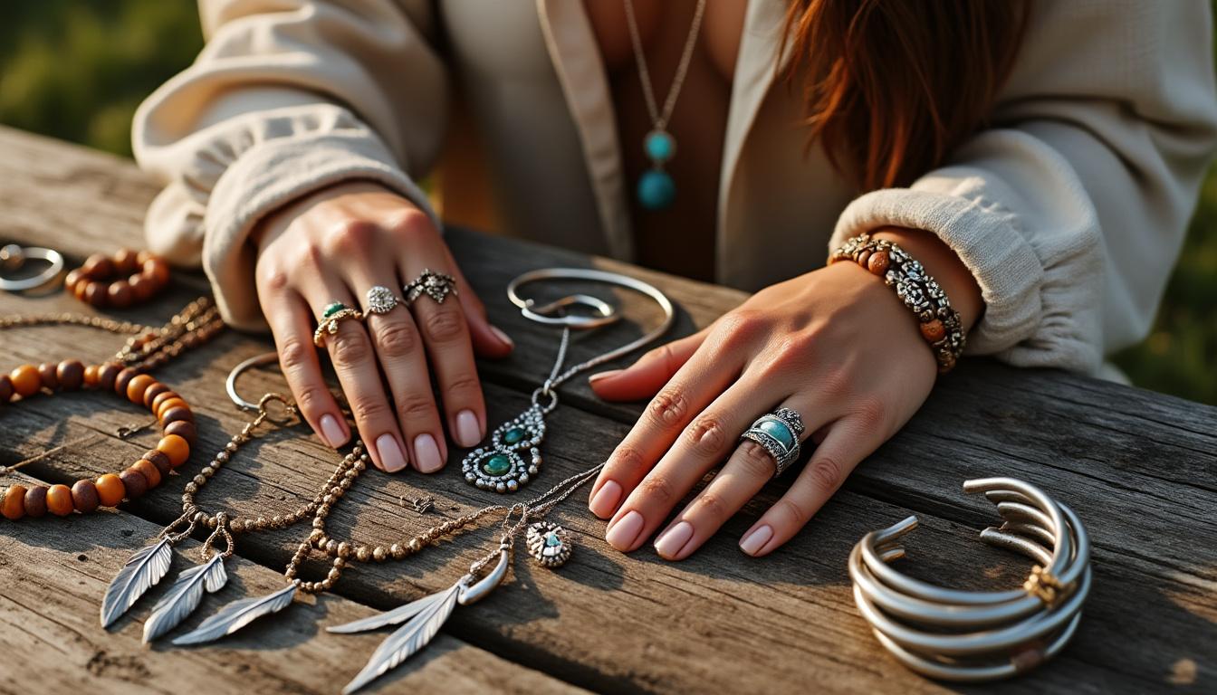 découvrez les tendances de l'été avec notre collection de bijoux baba cool, alliant style bohème et fraîcheur estivale pour un look unique et décontracté.