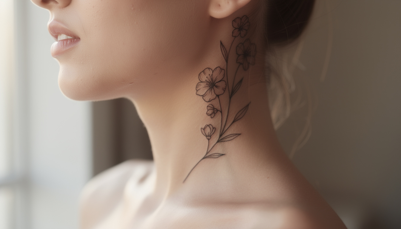 découvrez des idées élégantes de tatouages bijoux pour sublimer le cou d'une femme avec raffinement et délicatesse.
