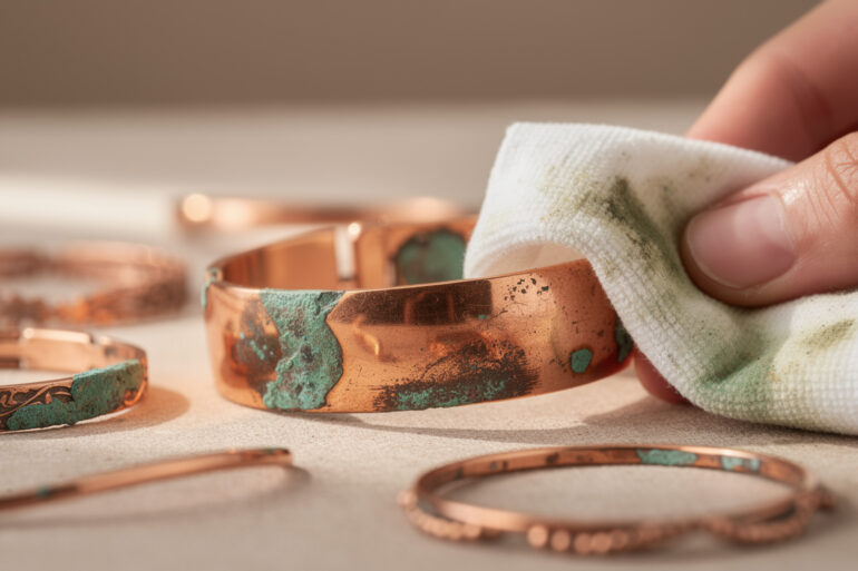 découvrez comment identifier le vert-de-gris sur vos bijoux en cuivre et apprenez des méthodes efficaces pour l'enlever facilement, afin de préserver leur éclat et leur beauté.